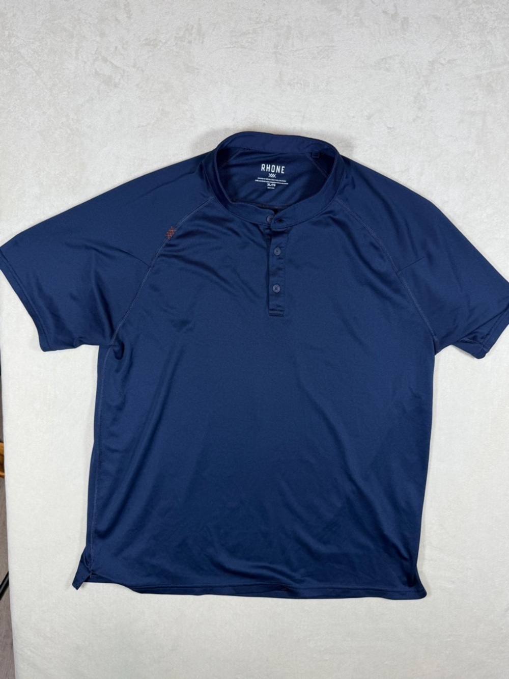 RHONE XL Blade Collar Performance Knit Navy Short-Sleeve Henley Polo